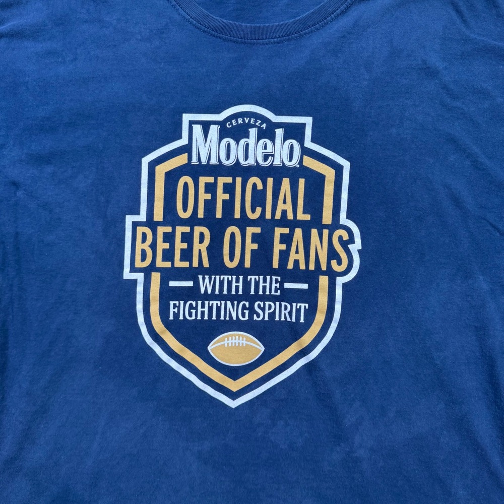 Modelo Official Beer‎ of Fans Fighting Spirit Football T Shirt Blue XL Brewery - Picture 3 of 9